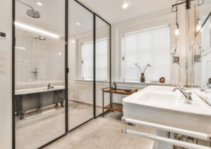 Elegant Bathroom Shower Glass Wall